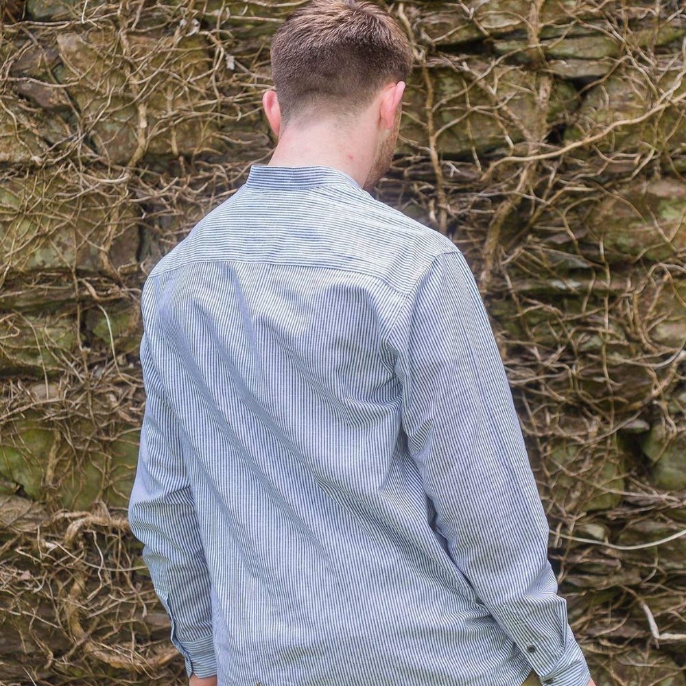 Lee Valley Men's Irish Collarless Grandad Shirt M - Picture 5 of 8
